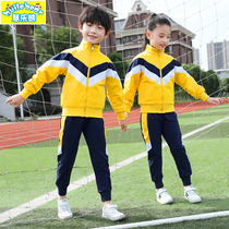 School Uniform Suit Elementary School Students Spring Autumn Clothes Yellow First Grade Children Class Clothes Sportswear Sportswear Three Sets Kindergarten Garden Clothes