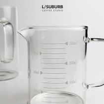 With scale coffee sharing pot cup applicable hanging ear bag punching and cooking hand punching drip filter coffee lower pot heat resistant glass