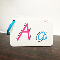 Primary school English letter cards 26 English abc letter stroke case handwritten body early teaching card phonetic card