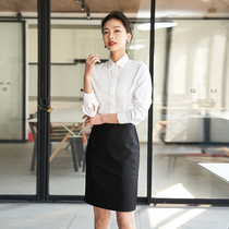 Add velvet shirt women autumn and winter temperament white civil servant interview is not transparent formal job occupation white shirt winter thick