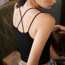 Beauty back underwear women cross with chest pad camisole vest bra cup integrated sexy small interior summer base
