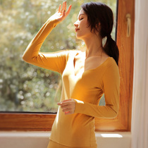 Thermal underwear women padded velvet double-sided grinding large collar single top V collar low collar slim base shirt autumn clothes