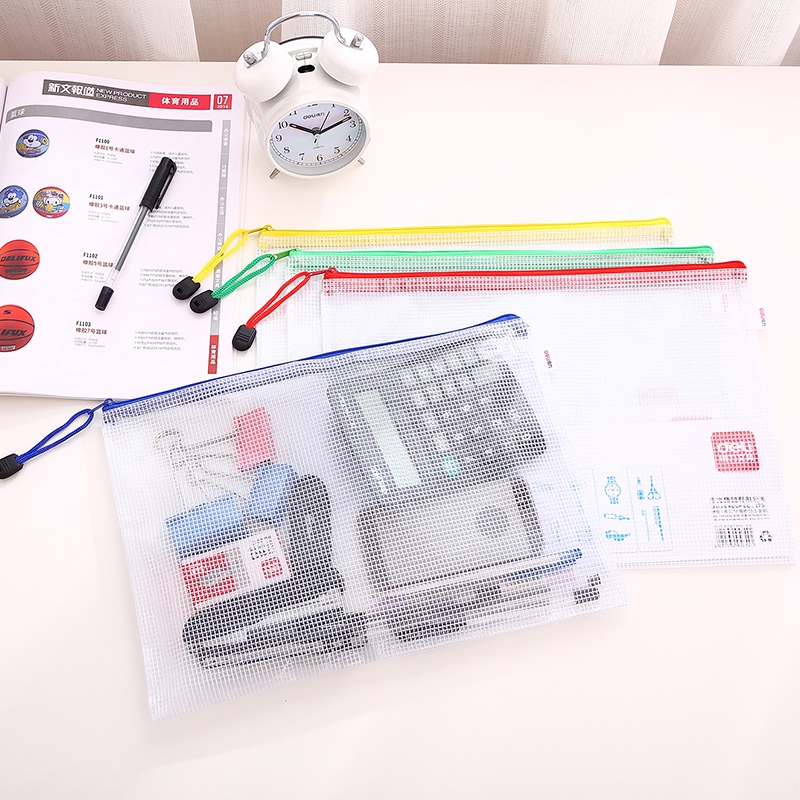 effective document  zipper  transparent a4 information  waterproof student test paper  portable tutoring    korea small fresh file storage  office supplies folder stationery pencil 