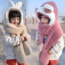 Children's hat scarf girl in winter gloves baby girl cute three pieces of winter style fashion boy