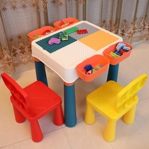 Multifunctional building block table large grain building blocks childrens toys puzzle assembling for boys and boys developing intellect