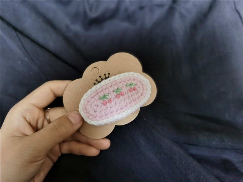 希妈手作 diy手工钩针发夹毛线编织材料包摆地摊小物件牛奶棉发饰