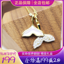 2022 new small frescoed minimalist fish mother bay necklace S925 silver inlaid zircon light lavish crowdlock bone chain woman