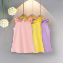 Girl vest dress 2021 summer new Korean version of female baby foreign-style princess dress children pure color A- line dress tide