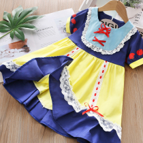 Girl snow white dress 2021 summer dress new baby girl fashion foreign style skirt children dress dress dress