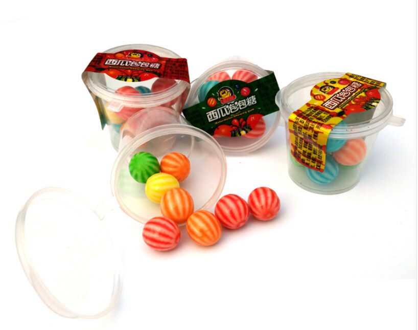 嘉百乐西瓜泡泡糖果味咀嚼糖果儿童零食经典回忆一桶*60瓶