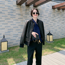 LICKYSENIOR imported delicate sheepskin DUJIA padded Lingge leather jacket female real leather jacket