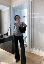 LICKYSENIOR self-retention super good version OF THE THIN PULL LEG micro-la SUIT PANTS WOMEN THIN MOPPING LONG PANTS