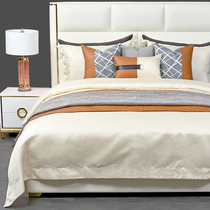 Beige Fine Thread Quilt Cover Deep Grey Linen Long Pillow Fashion Modern Decent Board Bed Bedding Furniture Soft Dress Mix