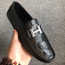 European station 2021 new crocodile bean bean shoes business leather mens shoes fashion casual shoes lazy driving shoes man