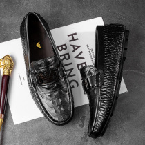 Liden Amani men shoes autumn bean shoes leather crocodile tattoo shoes lazy driving one foot tide shoes