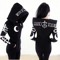 Womens jacket sweater hoodie Long eeve coat prtg