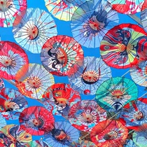 Peking Opera Facial Genealogy Oil Paper Umbrella Opera Sichuan Opera Umbrella Middle Country Wind Traditional Flower Umbrella Ceiling Decoration Props To Renovate Ancient Wind Umbrella