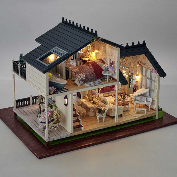 diy小屋成品普罗旺斯公主房屋模型豪华别墅日本情人节生日礼物