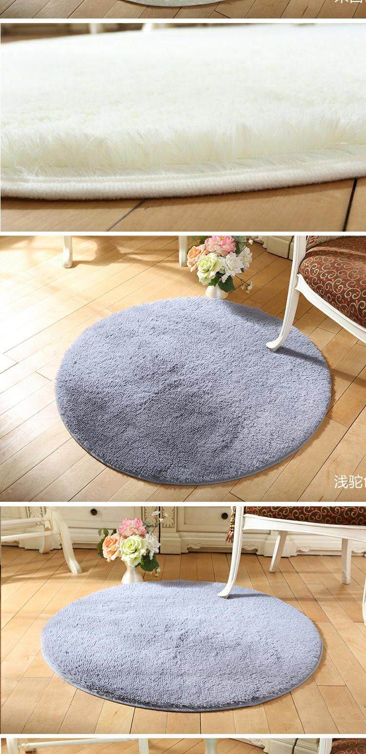 加厚丝绒地毯 卧室床边毯 衣帽间圆地毯 吊篮垫电脑椅毯 圆形地垫