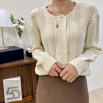 Miss Sunflower 2022 new products South Korea East Gate Double - line knitting sweater 091203