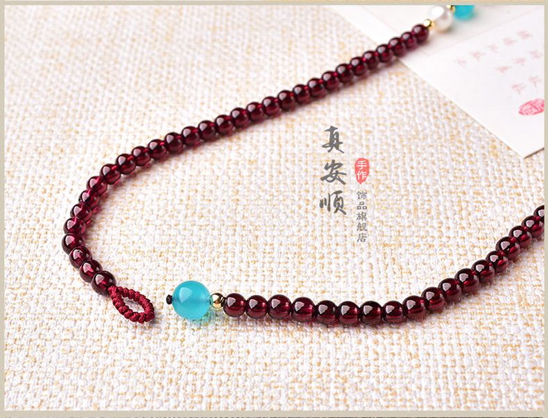 真安顺本命年石榴石黄金红腰带足金腰链女旺夫转运吉祥如意天河石