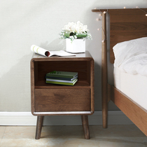 Logwood 25-30-35-40-45-50cm Oak Nordic Walnut color new Chinese single pumping small household bedside table
