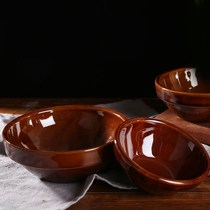 Old fashioned bowls not bronzed by hand wine bowls plum vegetables buckle meat bowls Tuesdays nostalgic home retro bowls Ancient Bowls Coarse Dirt Sand Bowls