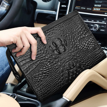 New crocodile pattern mens hand bag leather texture European and American LV HO zipper bag large capacity