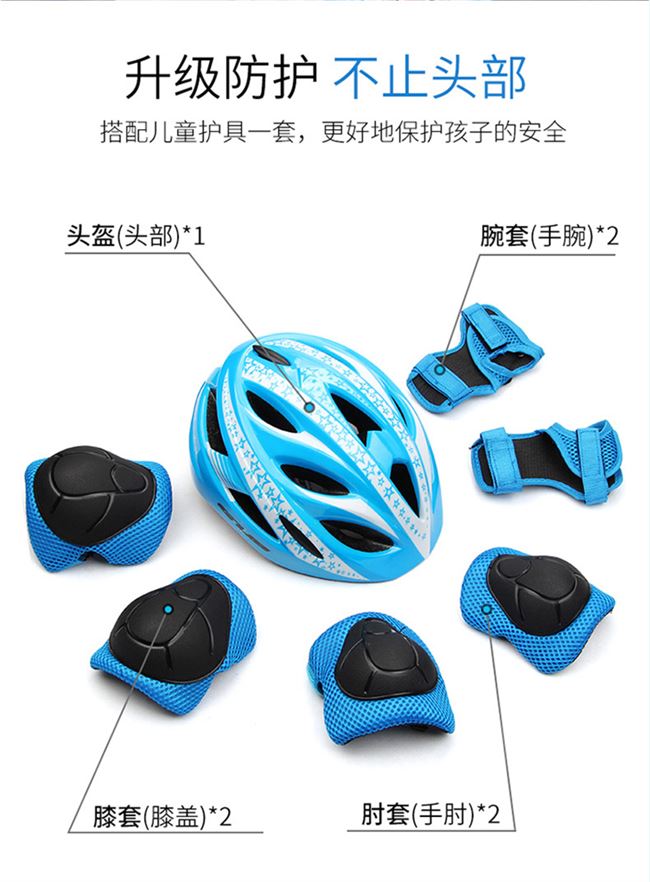 Bộ đồ bảo hộ trẻ em cân bằng xe đạp xe đạp trượt ván trượt patin bảo hộ mũ bảo hiểm mũ bảo hiểm tấm lót đầu gối trọn bộ - Smart Scooter