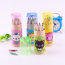 Childrens cartoon 12 color pencil set primary school stationery kindergarten prizes class activities learning supplies