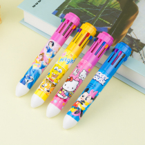 Cartoon creative 10-color ballpoint pen multi-color 8-color 12-color push pen student small Prize children stationery wholesale
