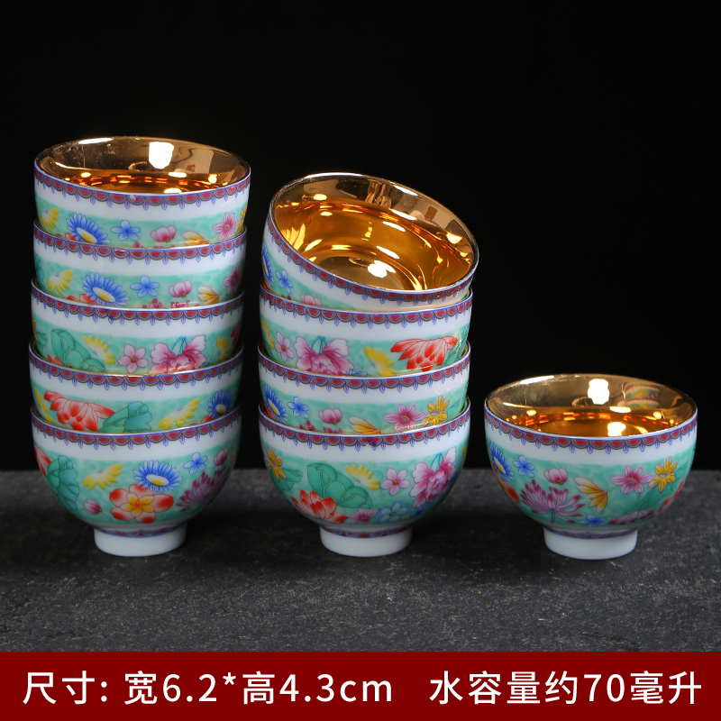 Jingdezhen archaize steak flower tea cup sample tea cup ceramic hat, kung fu tea cups household paint master single CPU