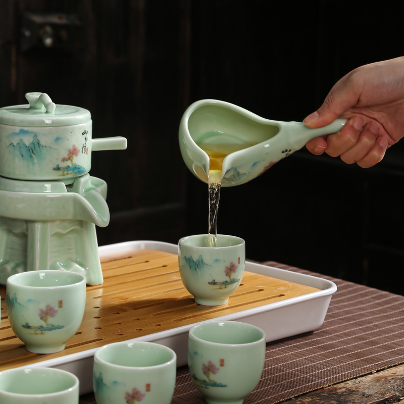 Lazy tea set kung fu tea set household contracted purple sand cup semi - automatic all creative tea modern restoring ancient ways