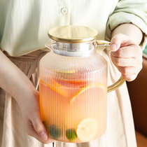 Striped cold kettle cool kettle household lemon bubble teapot summer high temperature glass water large capacity set