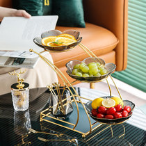 Net red light luxury wind household living room multi-layer fruit plate snack plate tea table simple modern high-end glass fruit plate
