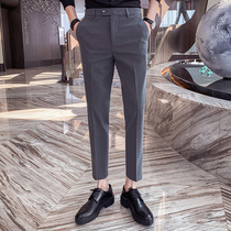 men's korean style slim fashion autumn all match pencil suit business formal straight trousers men's casual pants