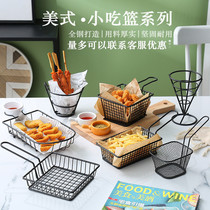 American creative snack basket milk tea shop fried food plate fries basket snack basket fries fried basket fried chicken plate