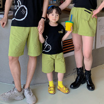 A family of three foreign shorts 2021 summer parent-child clothing Korean version of loose five pants brother and sister hot pants in the pants tide