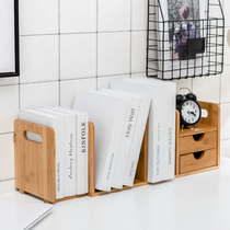 Simple desk small bookshelf shelf Creative student mini telescopic small office desktop storage shelf solid wood