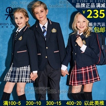 Eaton Gide school uniform suit Navy blue mens and womens middle and large childrens host suit childrens etiquette jacket spring and autumn