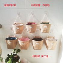 Collection of hanging bags Buy two send a numb hanging bag Literary wind hanging pocket toilet wall cashier bag toilet paper storage