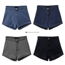 Big long legs high waist stretch denim shorts spring and autumn new sexy buttocks thin tight high elastic hot pants womens pants