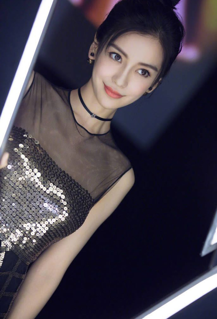 高级私人订制明星同款angelababy网红秋装亮片晚宴礼服名媛长裙