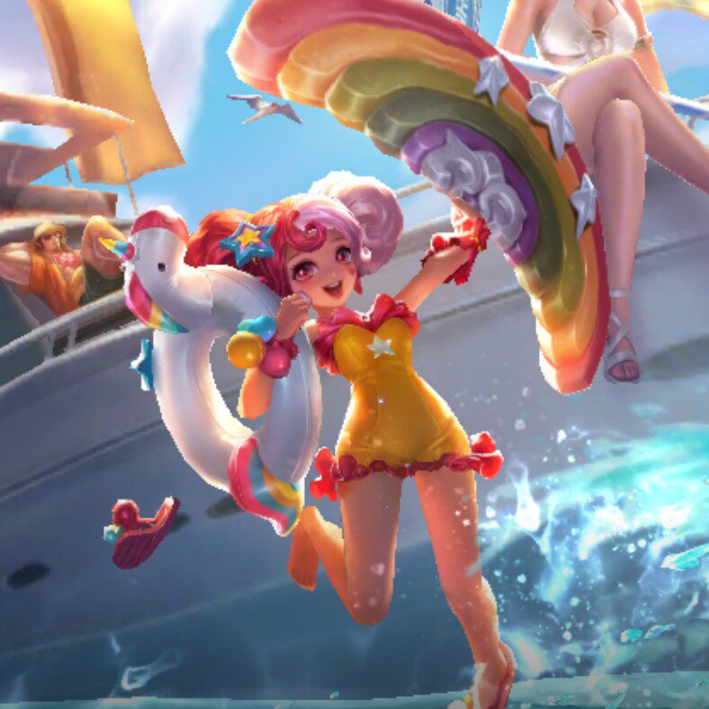 【小五飘飘】王者荣耀cos 小乔皮肤 独角兽假日 泳衣 死库水cos服