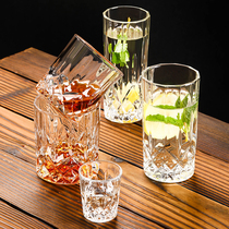  Fashion household glass Simple drinking cup Transparent teacup Milk breakfast diamond classical whisky glass