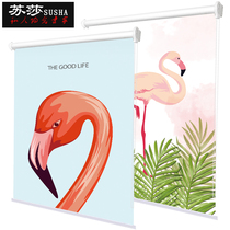 Custom roller blinds ins girl pink bedroom balcony bathroom roll-pull lifting sunshade curtains