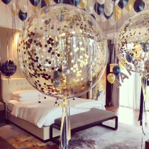 Birthday party decoration wedding wedding room layout balloon decoration activity hotel layout transparent balloon wave ball ball
