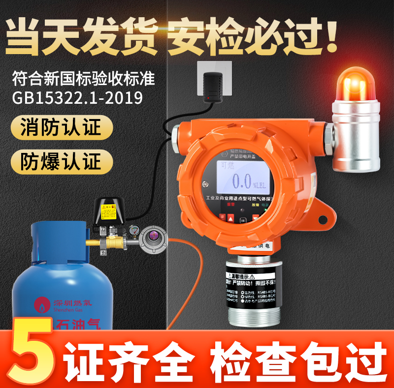 Gas Alarm Catering Combustible Gas Detection Alarm Device Hotel Commercial Liquefied Natural Gas Gas Leak-Taobao