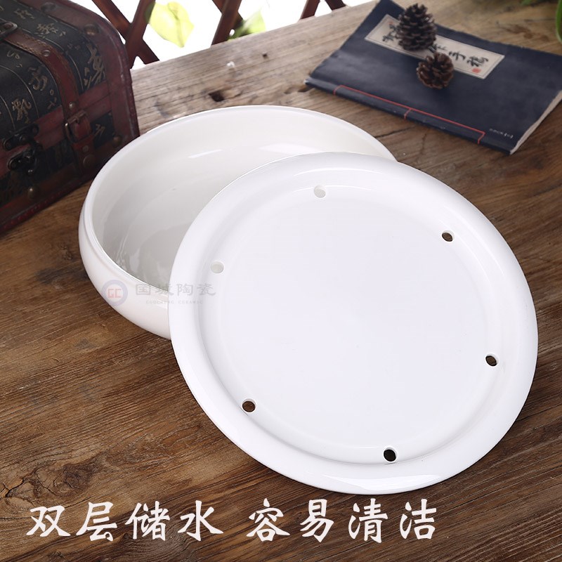 White ceramic large round water large ground water storage disc round porcelain ipads porcelain contracted White small mini