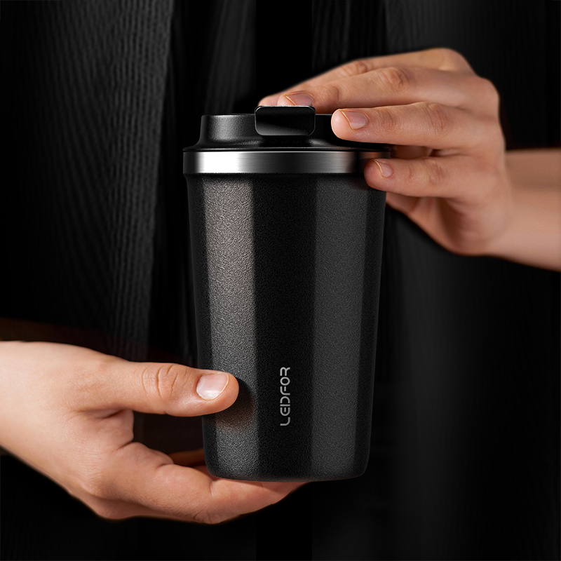 redfu insulated coffee cup car water cup female convenient stainless steel cup accompanying cup white frosted cup